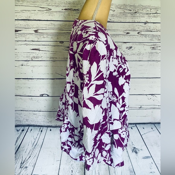 Women’s Size 22W Jacket Chadwick’s Floral Button Down Silky Liner Soft Textured - Picture 4 of 11